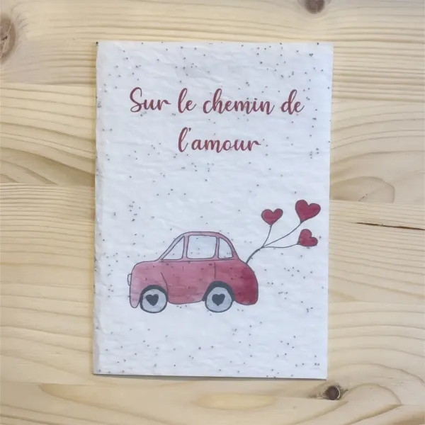 Plantable seed paper postcard ‘Sur le chemin de l'amour’