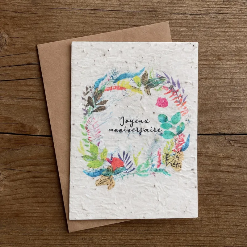 Carte à planter ‘Feuilles’ - joyeux anniversaire