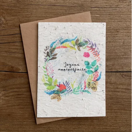 Carte à planter ‘Feuilles’ - joyeux anniversaire
